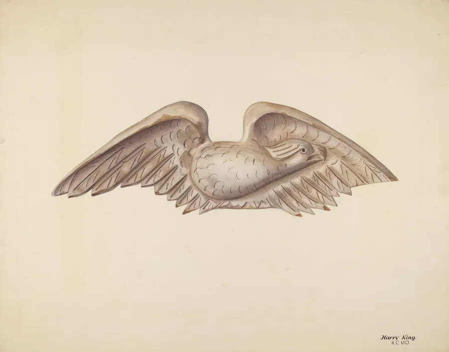 Wood Carving - Eagle by Harry King