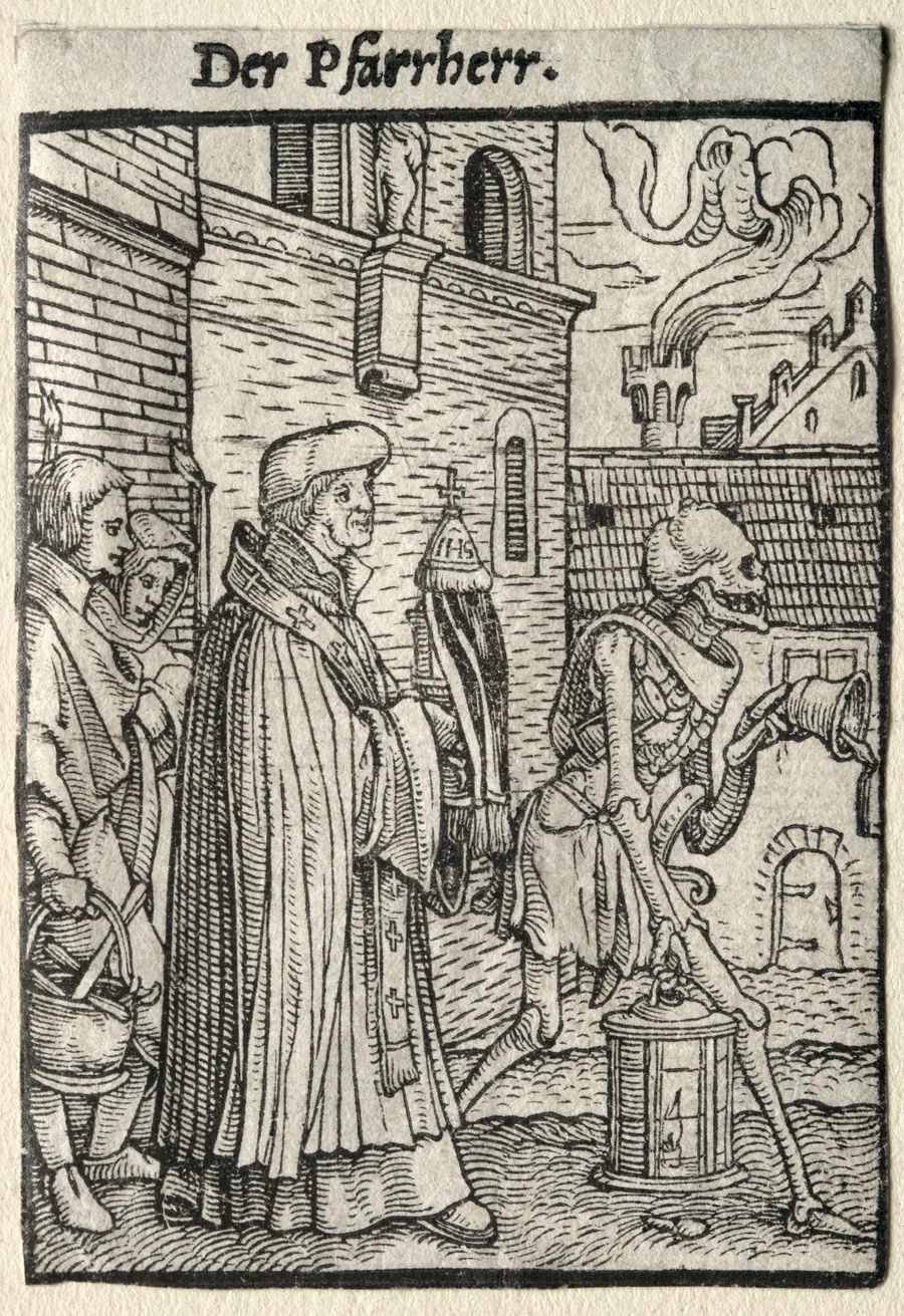 Dance of Death:  The Pastor by Hans Holbein the Younger