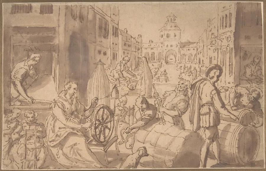 Market Scene by Anonymous, Netherlandish, 16th century