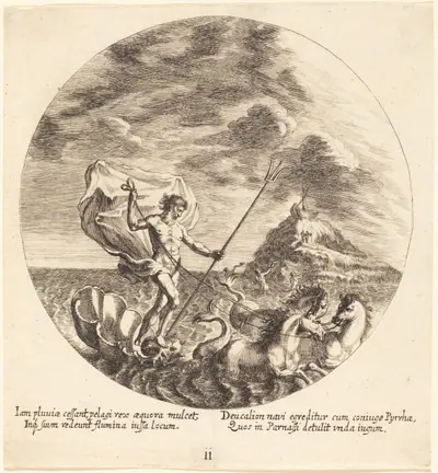 Deucalion and Pyrrha Land on Parnassus