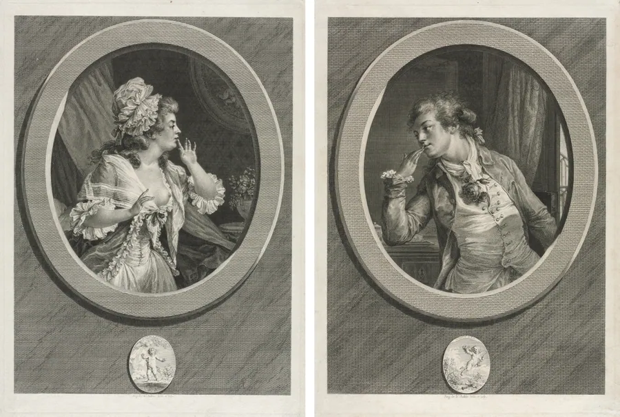 At Least Be Discreet and You May Count on Me (pair) by Augustin de Saint-Aubin