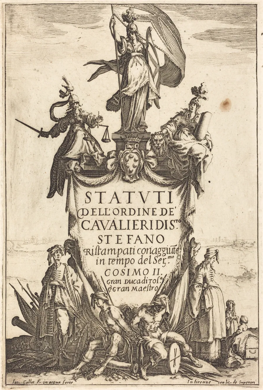 Frontispiece for the "Statutes of the Order of the Knights of Saint Stephen" by Jacques Callot