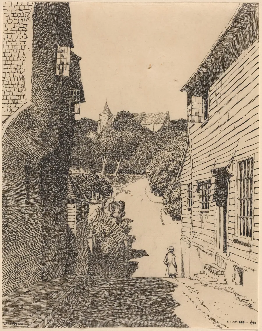 St. Anne's Church from Southover by F. L. Griggs