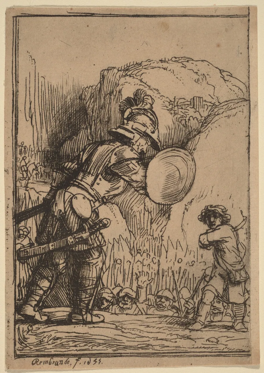 David and Goliath by Rembrandt van Rijn