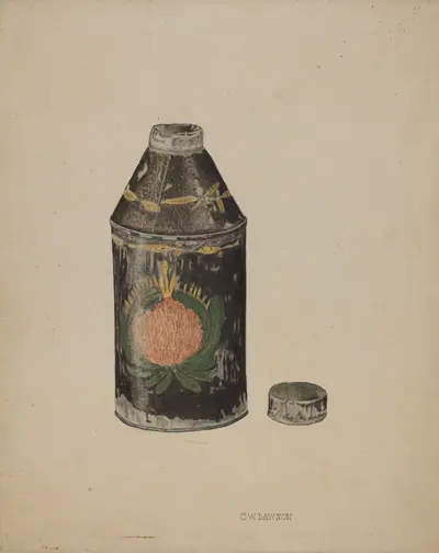 Toleware Tin Tea Caddy