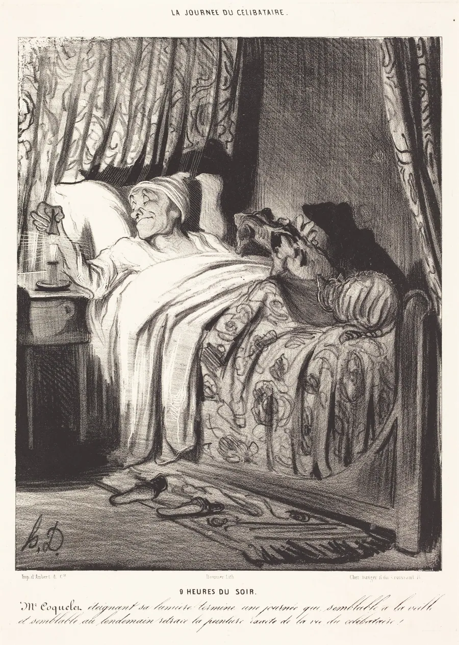 9 heures du soir by Honoré Daumier