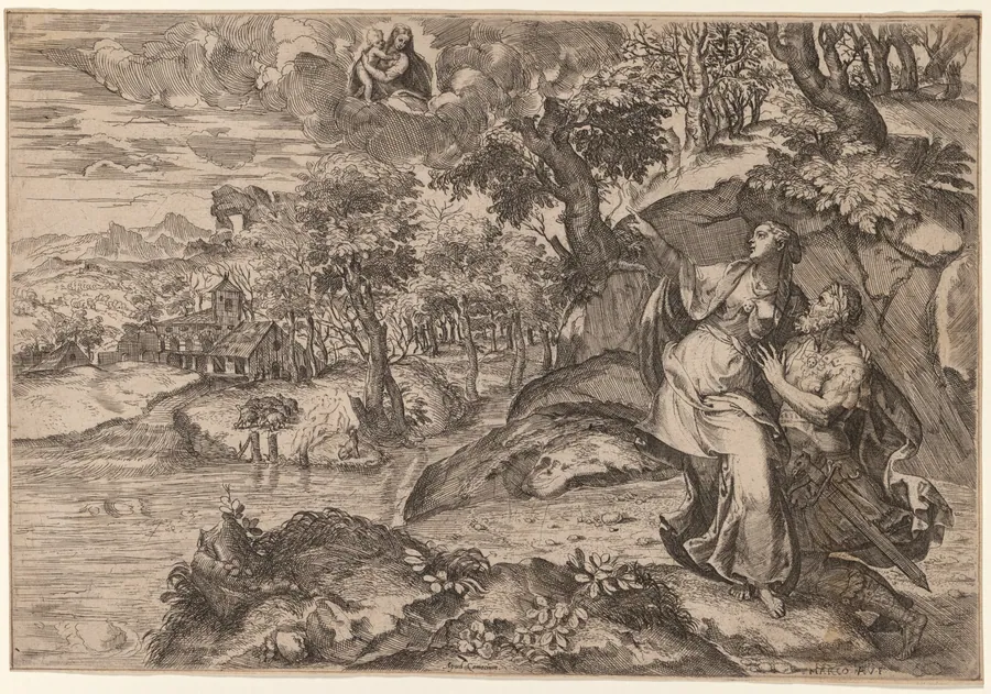 Augustus and the Tiburtine Sibyl by Marco Angolo del Moro
