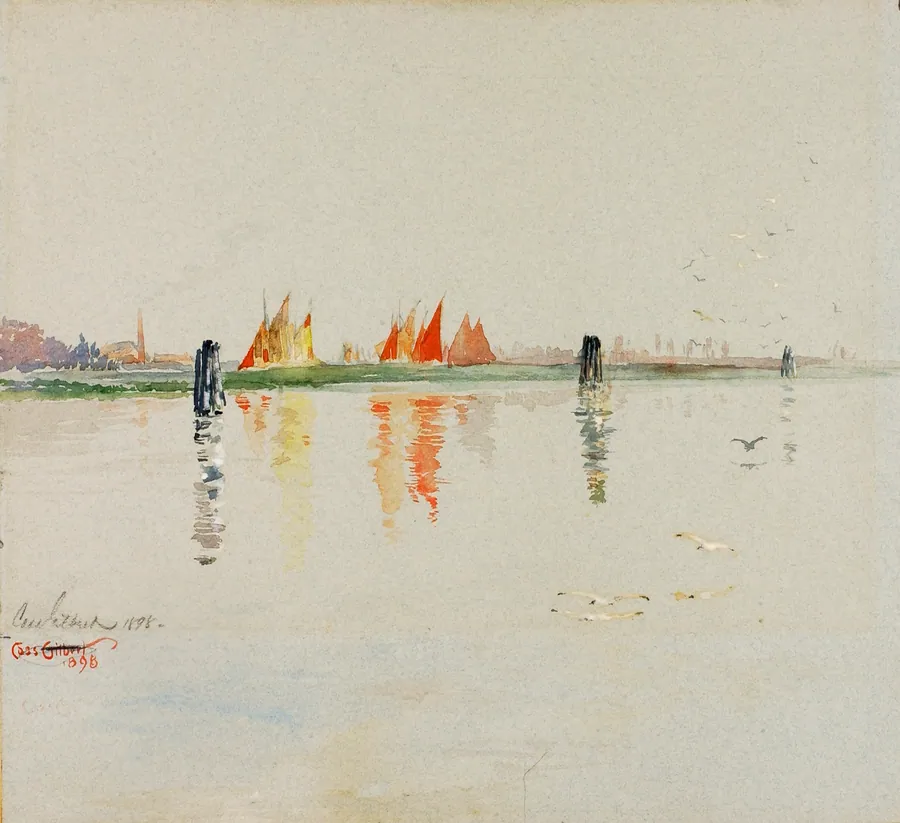 The Lagoon, Venice by Cass Gilbert, born Zanesville, OH 1858-died Brockenhurst, England 1934