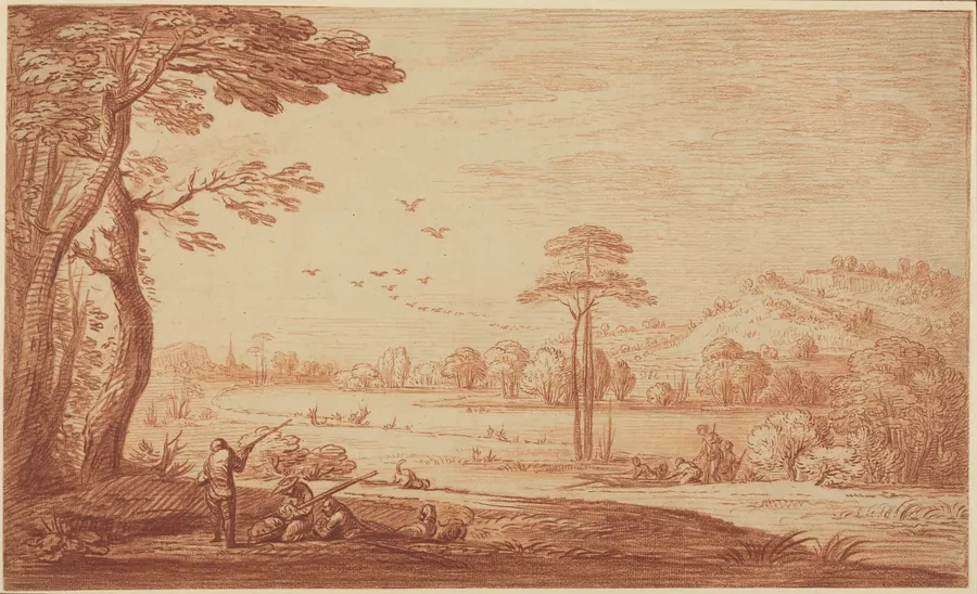 Hunters Resting by a River by Adriaen Frans Boudewyns