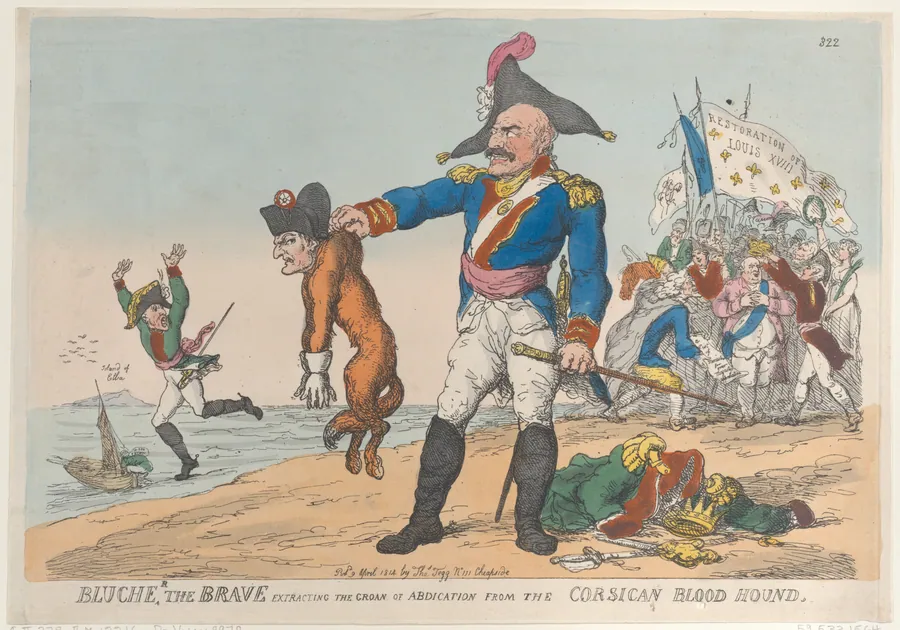 Blucher the Brave Extracting the Groan of Abdication from the Corsican Blood Hound by Napoléon Bonaparte