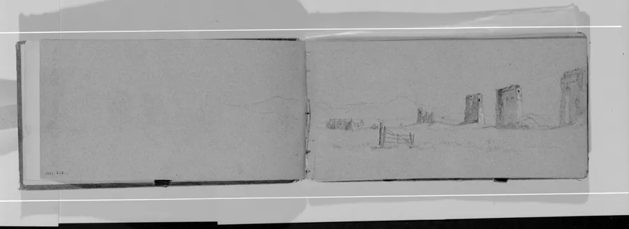 Outline Sketch of Mountains (verso, from Sketchbook) by Jervis McEntee