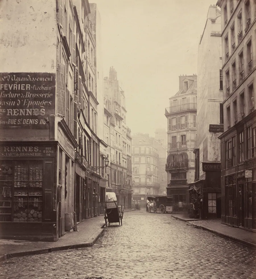 Rue des Lombards, from the rue des Lavandières Sainte-Opportune by Charles Marville