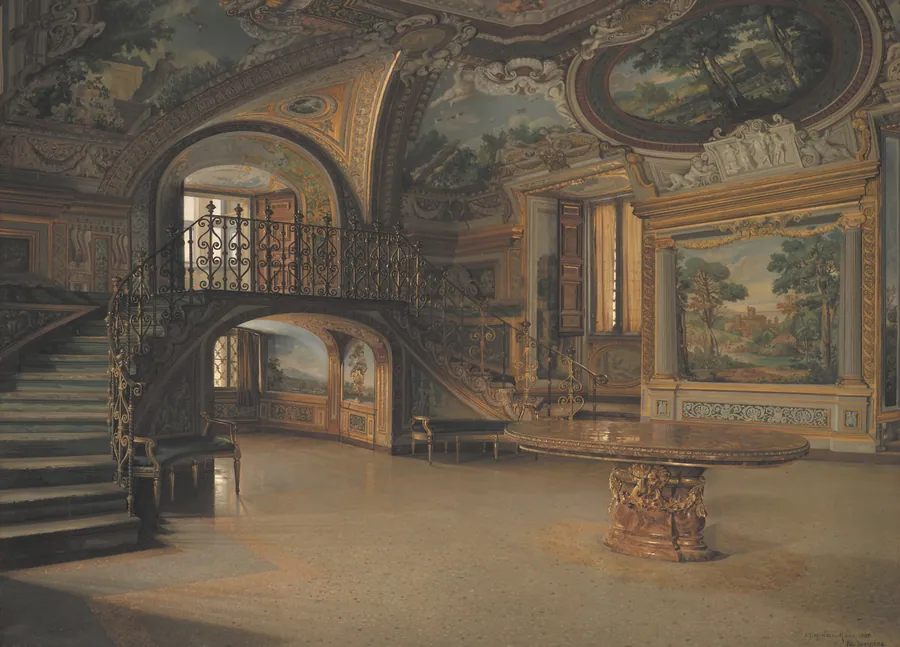 En sal i Palazzo Borghese by J.Th. Hansen