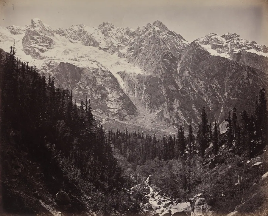 Scene in the Upper Himmalayahs. View in the Manga Valley by Samuel Bourne