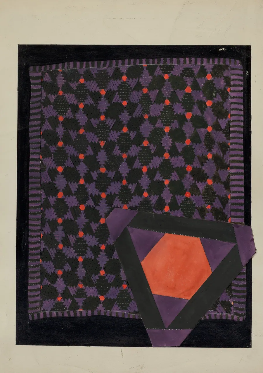 Patchwork Quilt and Detail by Ellen Duncan
