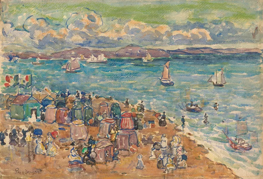 Beach Scene, St. Malo by Maurice Prendergast