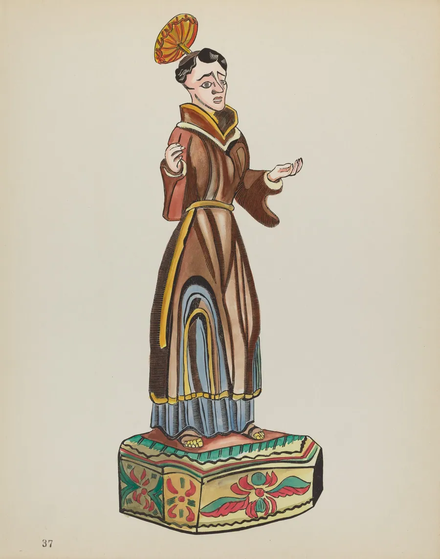 Plate 37: Saint Anthony: From Portfolio "Spanish Colonial Designs of New Mexico" by American 20th Century