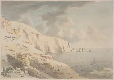 View of the Needles, and White Cliffs Taken from Allum Bay, Isle of Wight