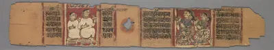 Two nuns teaching lay women, colophon page of folio 167 (recto) from a Kalpa-sutra and Story of Kalakacharya