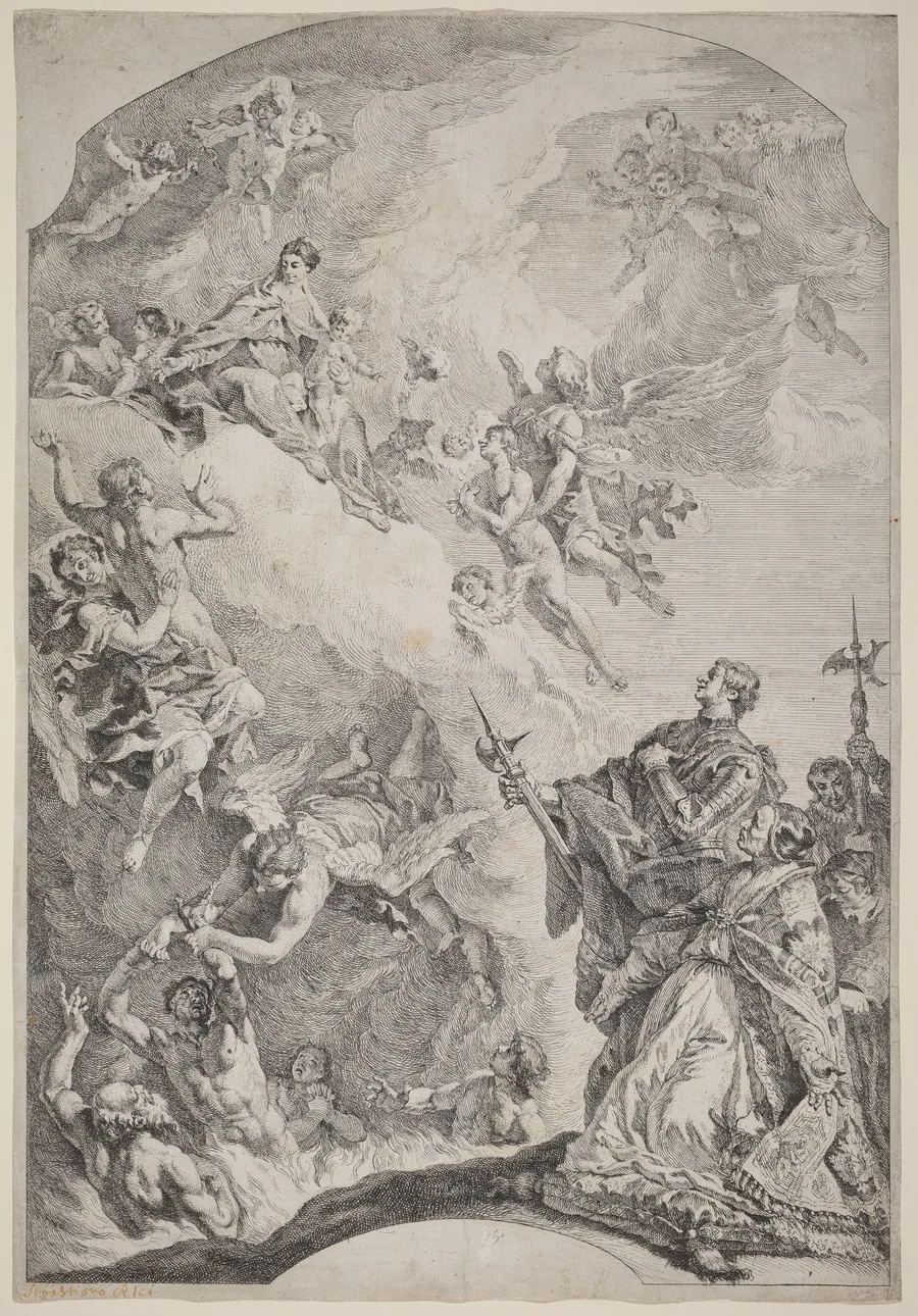 Saint Gregoire I Delivering Souls from Purgatory by Francesco Fontebasso