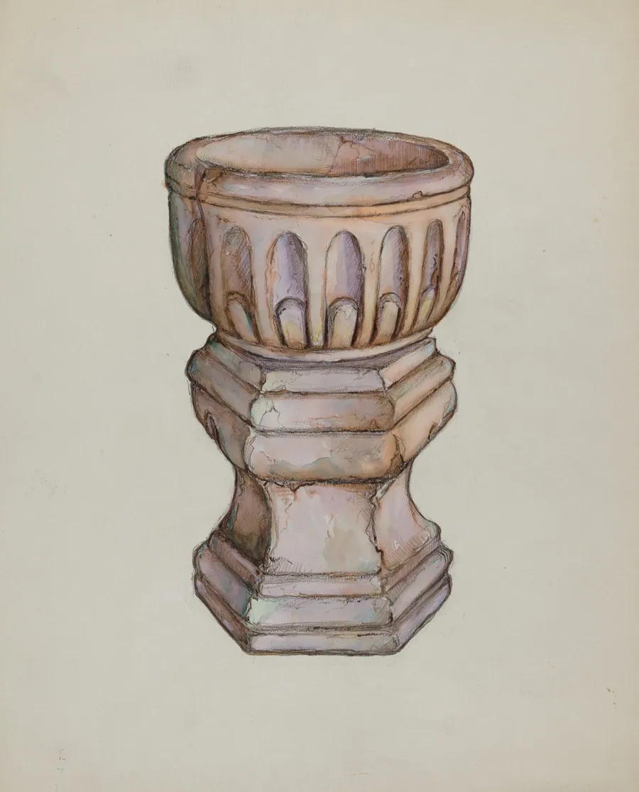 Stone Baptismal Font by George Seideneck
