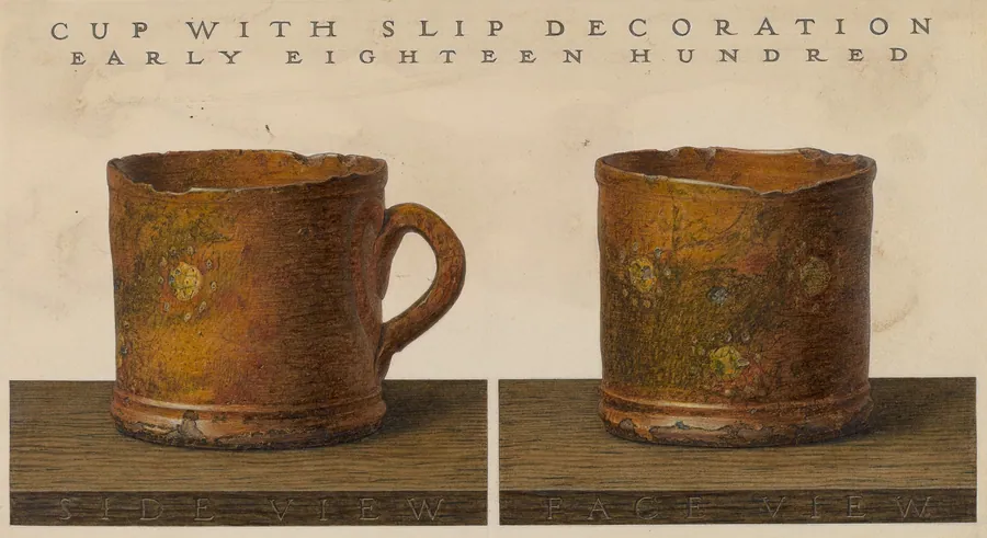 Cup with Slip Decoration by John Matulis
