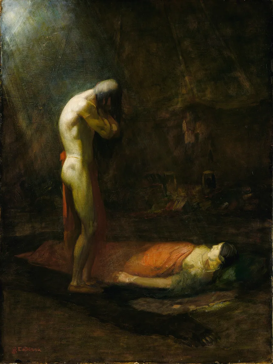 The Mourning Brave by Edwin Willard Deming, born Ashland, OH 1860-died New York City 1942
