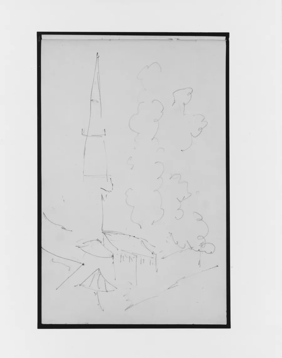 Sketch of Steeple and Trees (from Sketchbook) by Mary Newbold Sargent