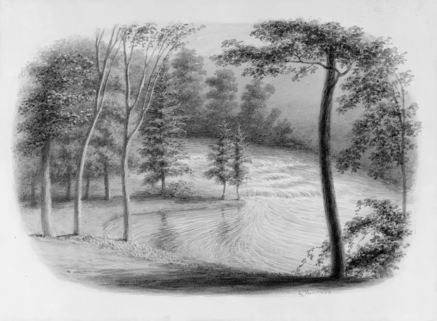 A Brook (from Hosack Album) by George Harvey