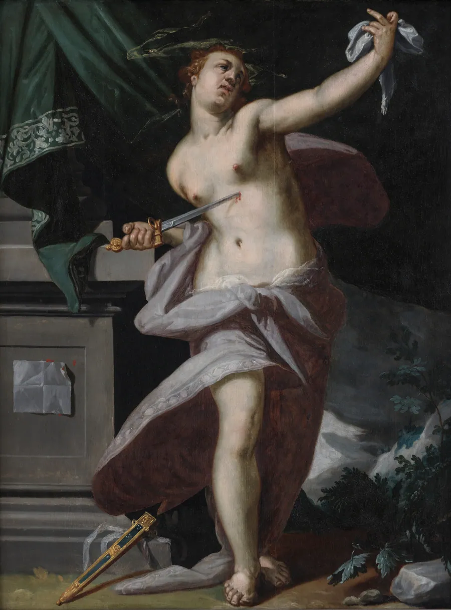Lukretias selvmord by Abraham Bloemaert