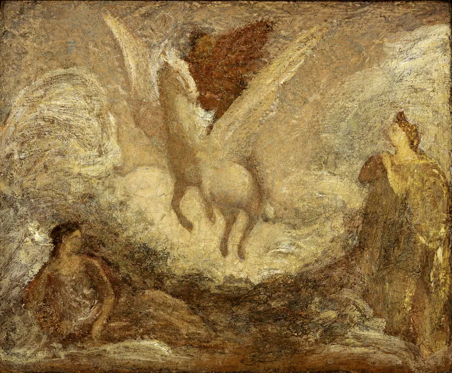 Pegasus Departing by Albert Pinkham Ryder, born New Bedford, MA 1847-died New York City 1917