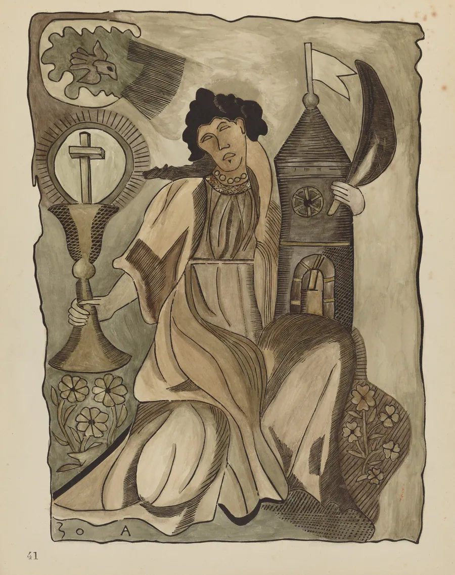 Plate 41: Santa Barbara: From Portfolio "Spanish Colonial Designs of New Mexico" by American 20th Century