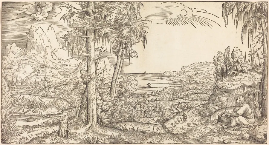 Saint John on Patmos by Master H.W.G.