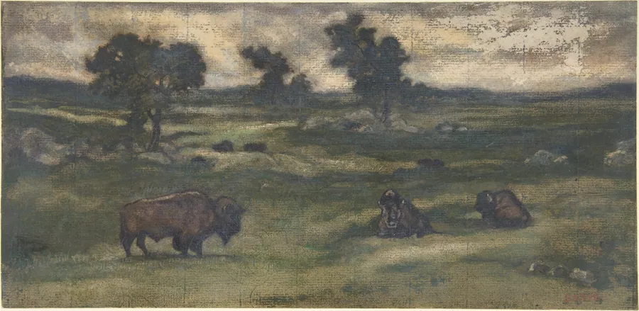 Group of Bison by Antoine-Louis Barye