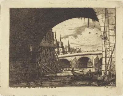 L'arche du Pont Notre-Dame, Paris (An Arch of the Notre-Dame Bridge, Paris)