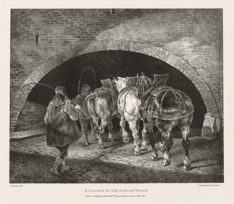 Various Subjects Drawn from Life and on Stone:  Entrance to Adelphi Wharf by Théodore Géricault
