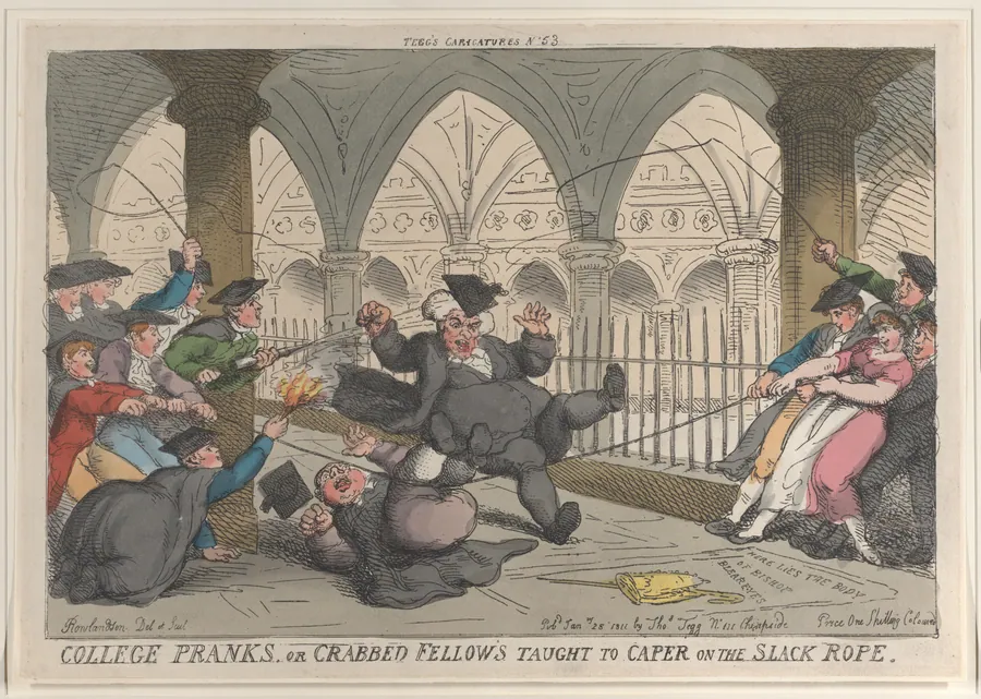 College Pranks or Crabbed Fellows Taught to Caper on the Slack Rope by Thomas Tegg