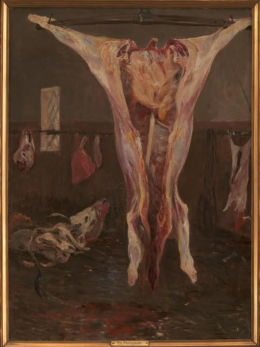Slagtet okse. Rom by Theodor Philipsen