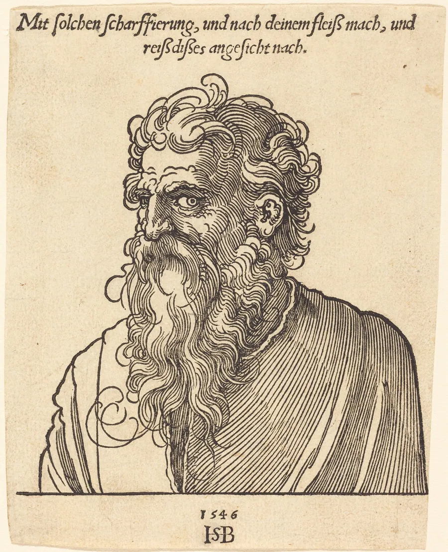 Bust of an Old Bearded Man by Sebald Beham