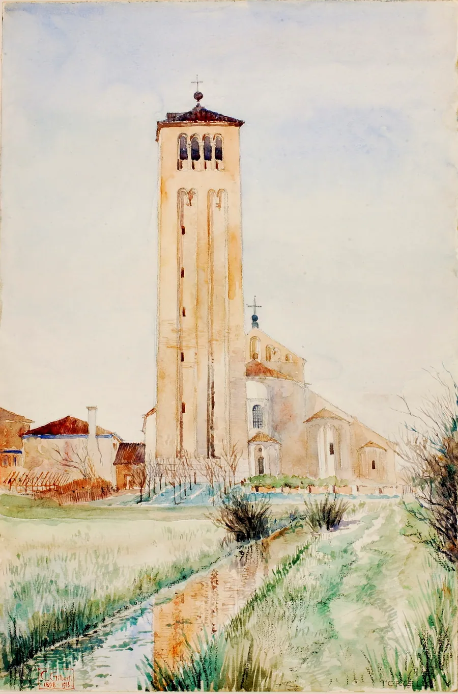 The Tower, Cathedral of Torcello by Cass Gilbert, born Zanesville, OH 1858-died Brockenhurst, England 1934