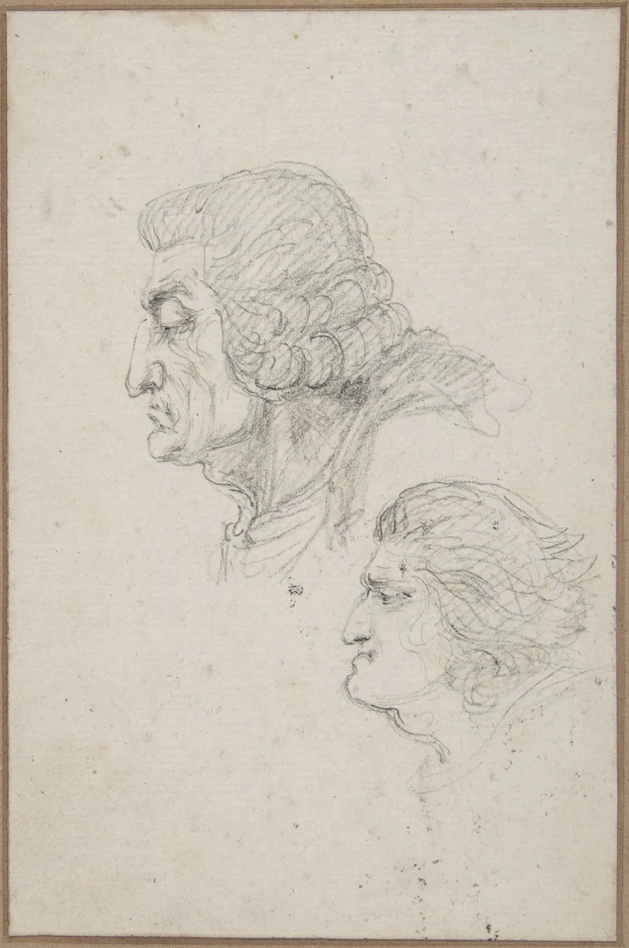 Portraits of Jean-Baptiste-Joseph Gobel (1727-1794), Bishop of Paris in 1792-93, and Pierre-Gaspard Chaumette (1763-1794), Procurator of the Commune in 1792, sketched on the way to the guillotine, April 12, 1794. by baron Dominique Vivant Denon