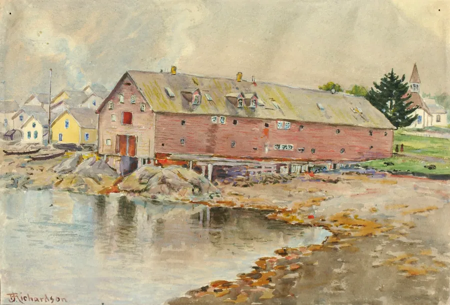 The Old Warehouse, Sitka by Theodore J. Richardson, born Readfield, ME 1855-died Minneapolis, MN 1914