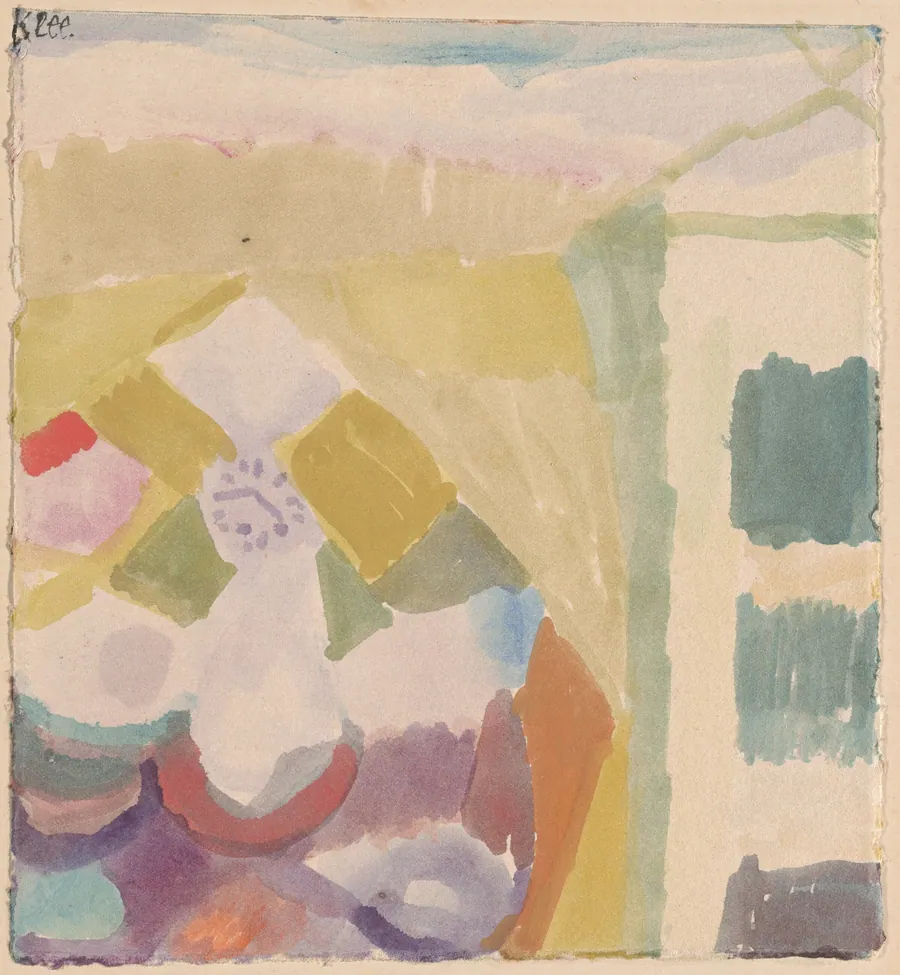 Interieur mit der Uhr (Interior with the Clock) by Paul Klee