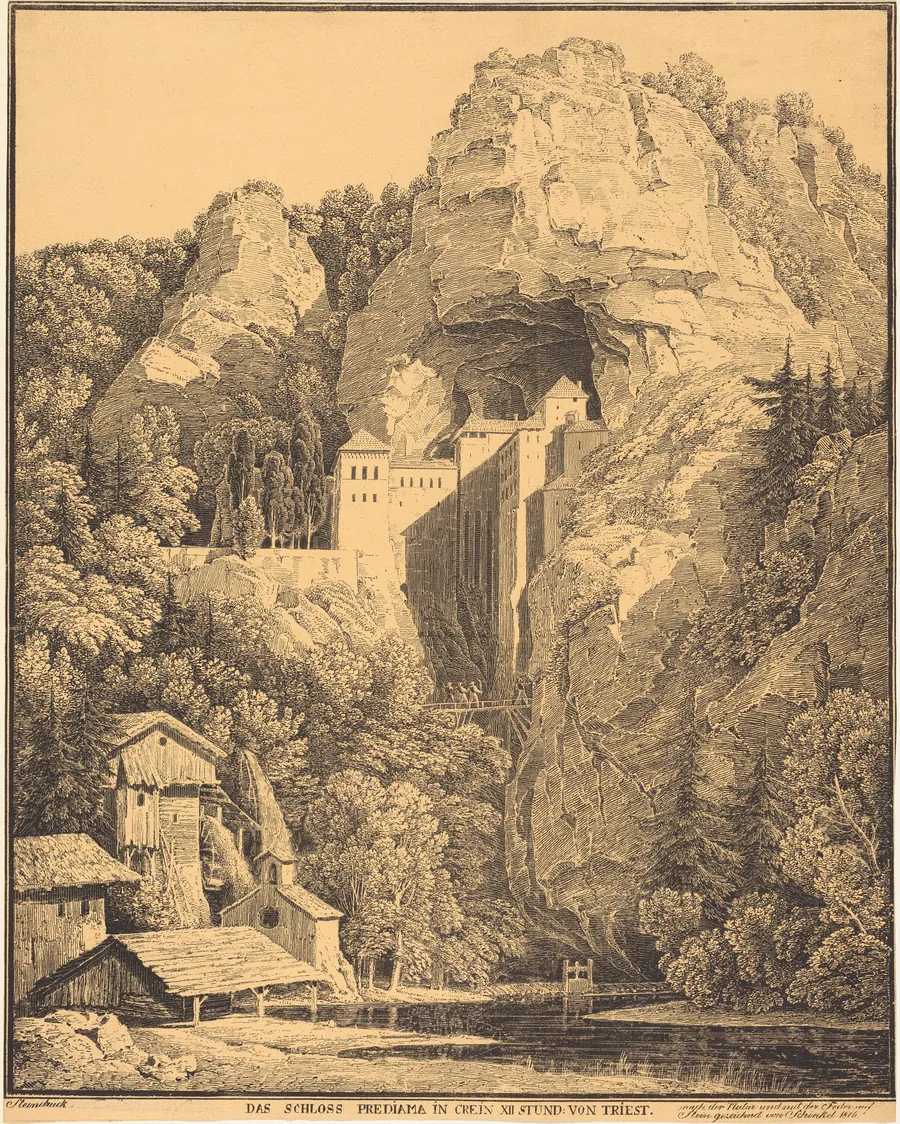 Das Schloss Prediama in Crein XII Stund: von Triest (Predjama Castle in Carniola, Twelve Hours from Trieste) by Karl Friedrich Schinkel