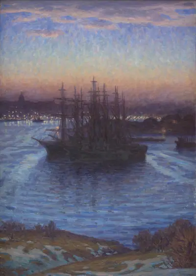 Skibe for anker. Vinter