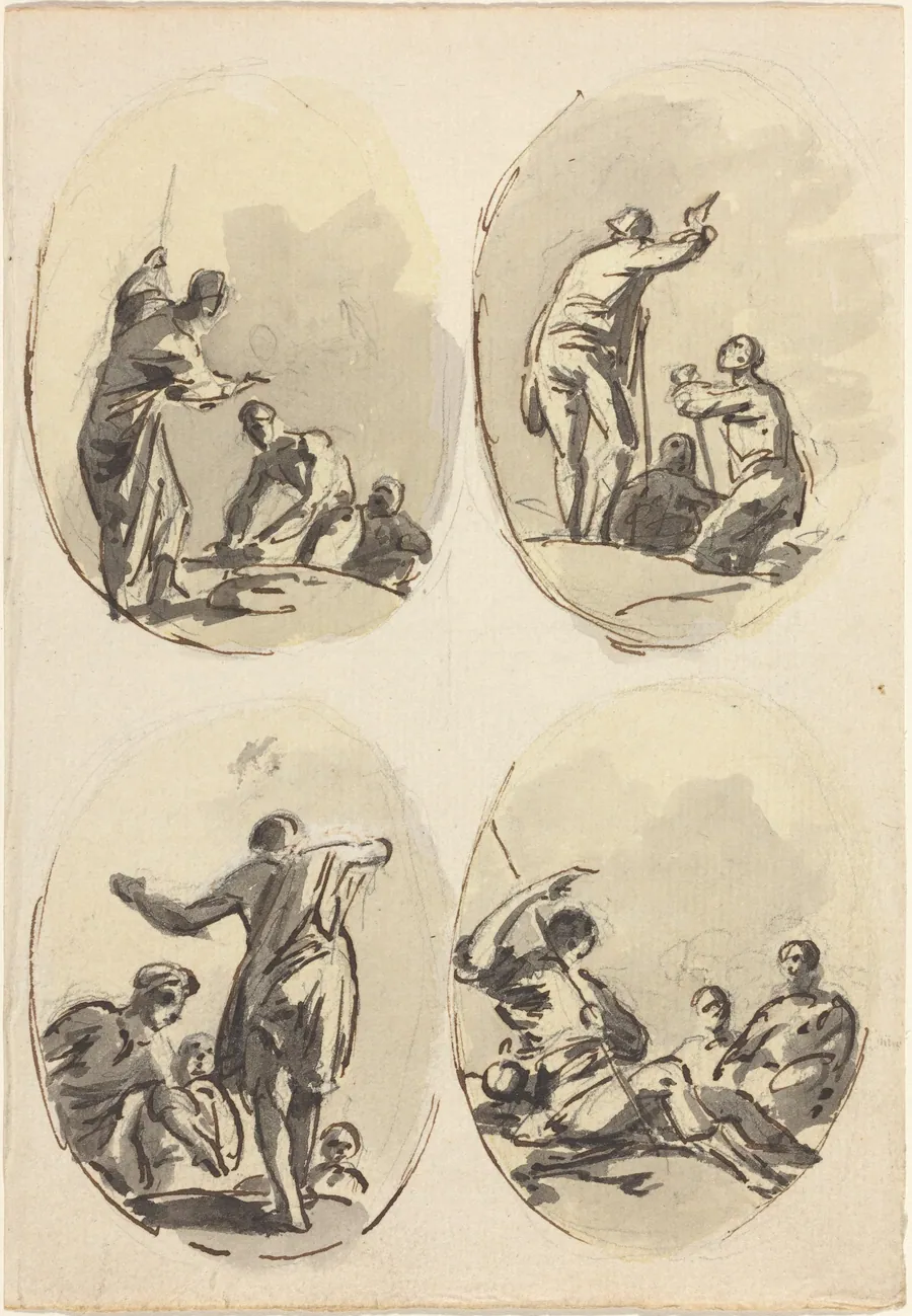 Four Oval Compositions by Sawrey Gilpin