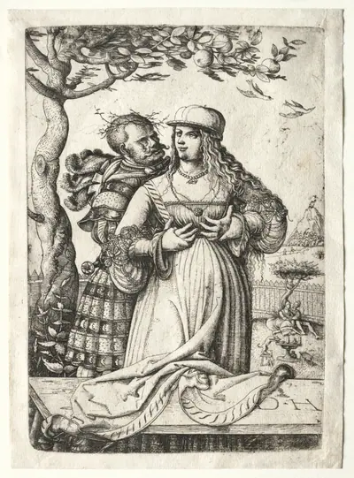 Soldier Embracing a Woman