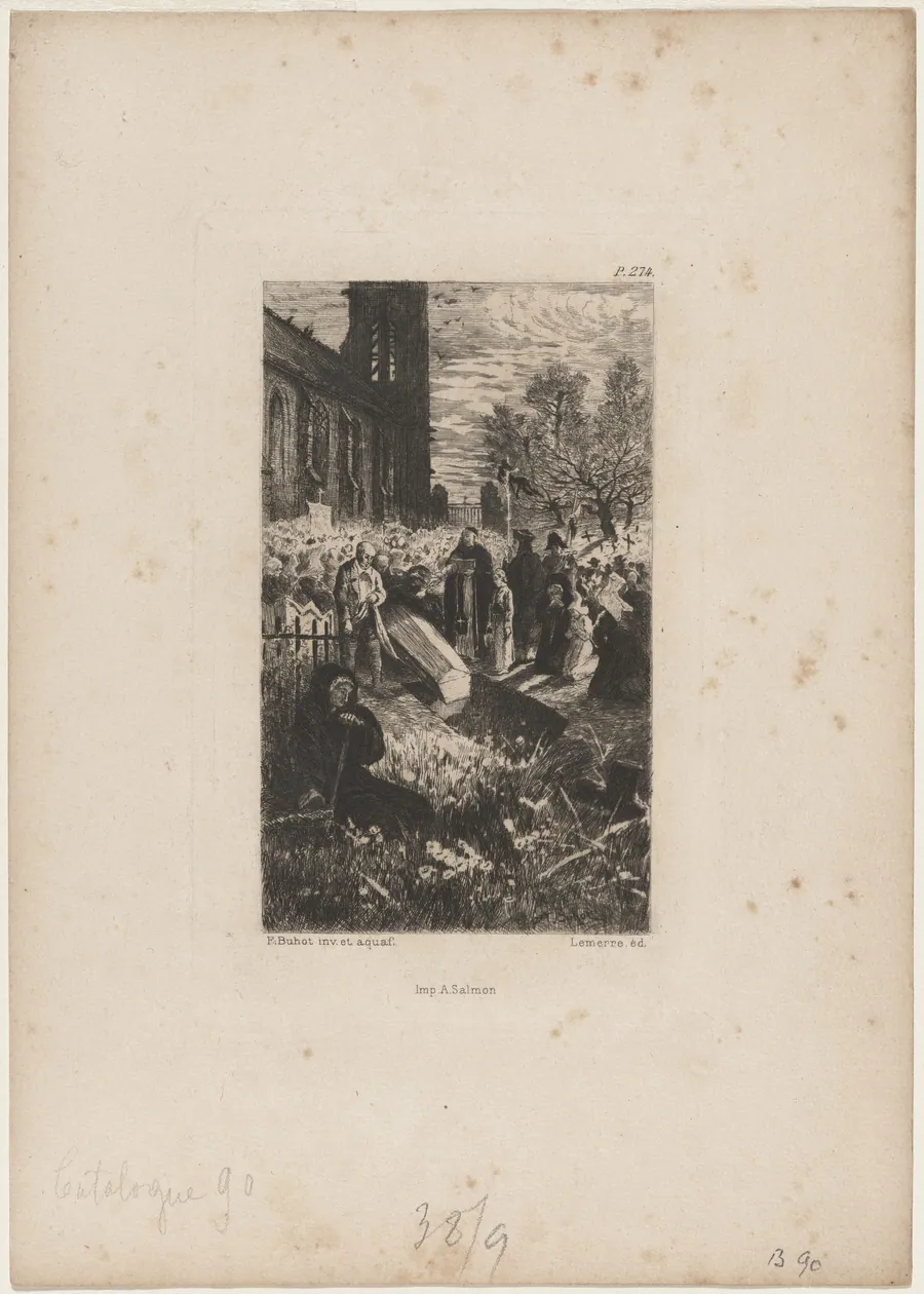 L'Enterrement by Félix-Hilaire Buhot