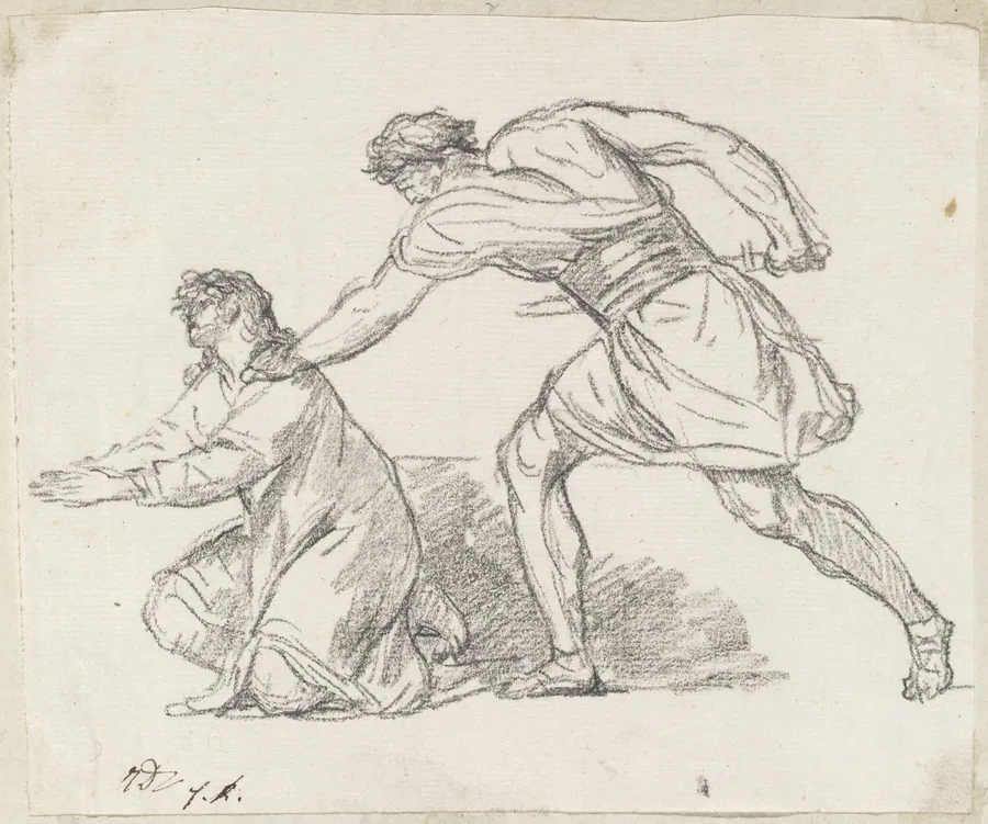 Warrior Seizing a Kneeling Figure by Jacques-Louis David