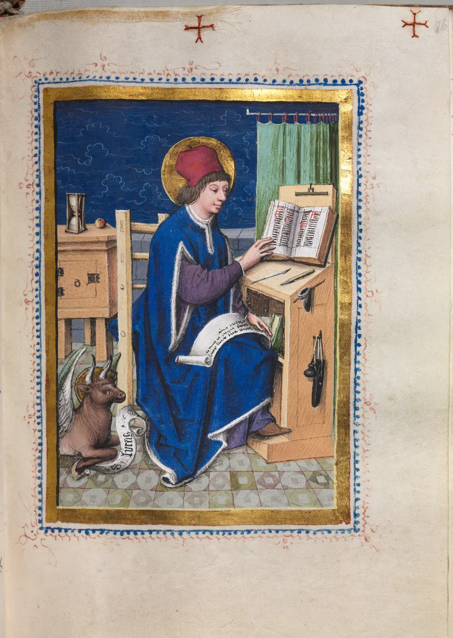 Gospel Book with Evangelist Portraits: Saint Luke by Master of the House-Book